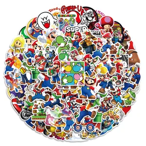 Super Mario Cartoon Stickers for children, waterproof decal, laptop stickers, notebook, skate, refrigerator, phone, toys, 100 pcs/set 12 Main Sales Sticker for Refrigerator - №4