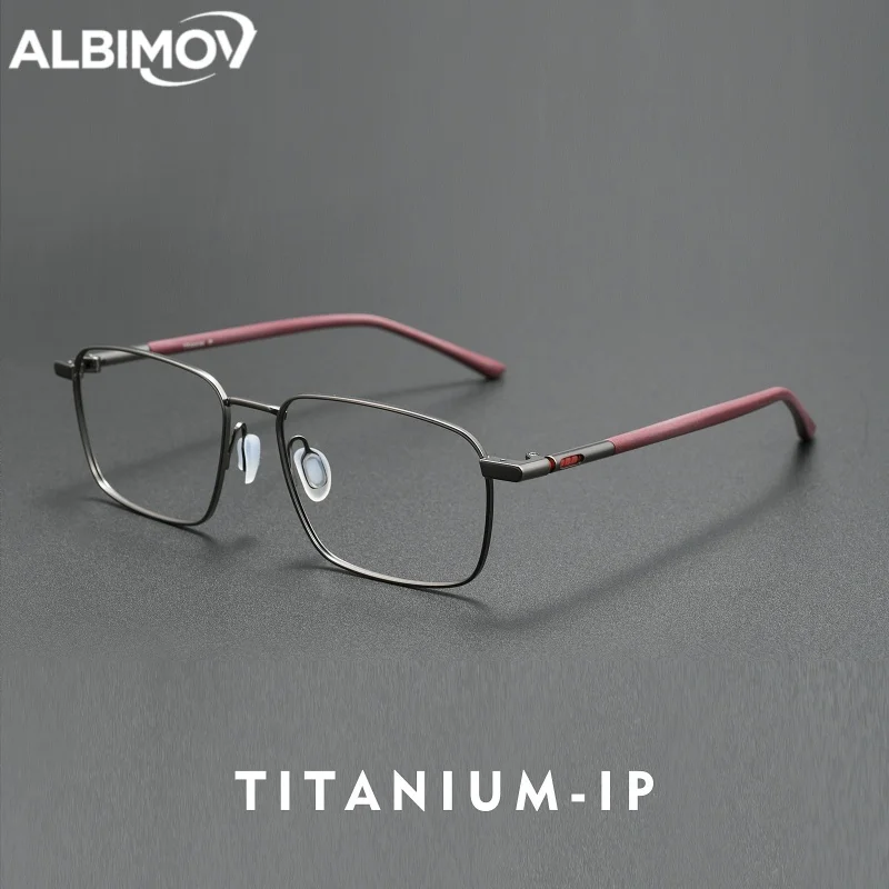 

Оправа для очков из титана с оптическими линзами по рецепту, ретро-квадратные оправы, очки для чтения для мужчин, простые прогрессивные очки для мужчин