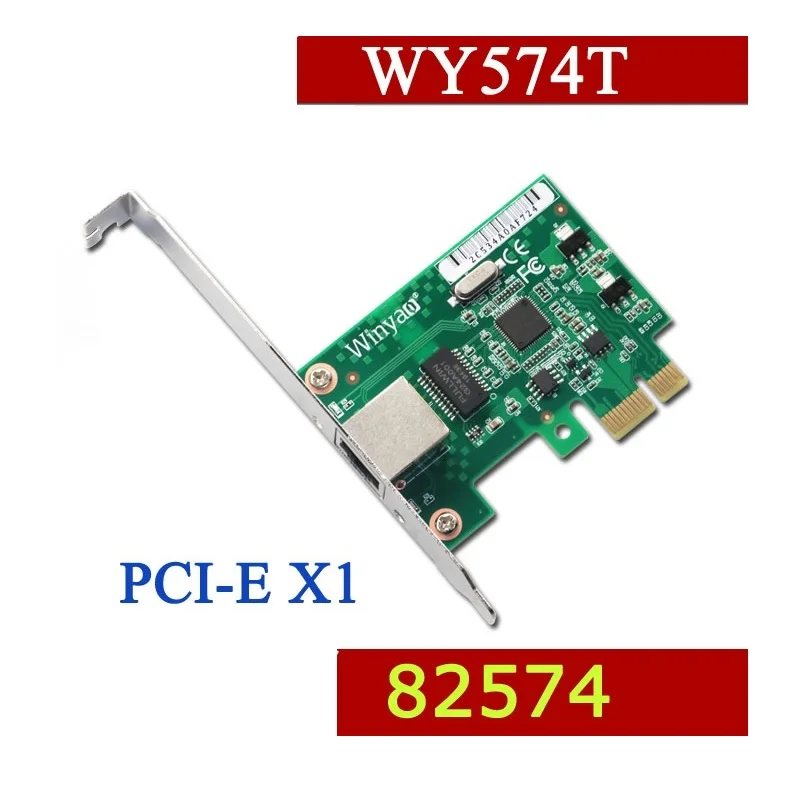 Winyao WY574T Gigabit PCI-E X1 Desktop Ethernet Adapter Network Card NIC Intel 82574L Chipset 9301cJumbo Frames TSO VLAN PXE WOL