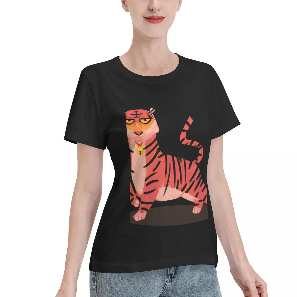 Long Lasting Tiger Women's T-shirt Layering Top Wear Resistant Top