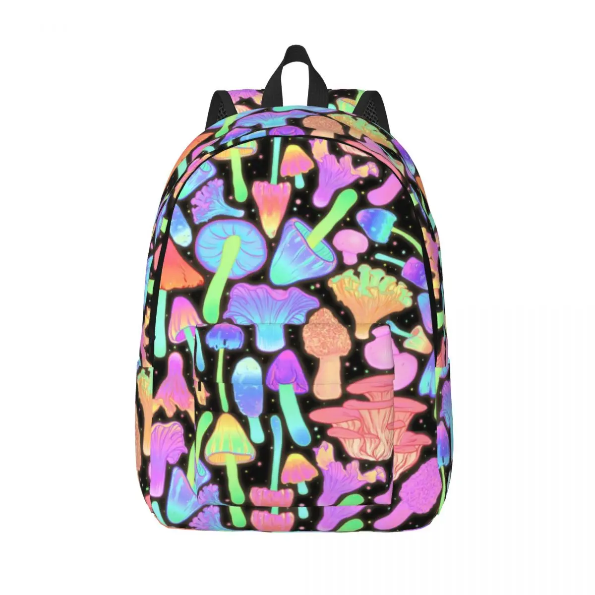 

Spooky Mushroom Hunt Neon Canvas Backpacks for Boys Psychedelic Magic College School Travel Bags Bookbag Fits 15 Inch Laptop