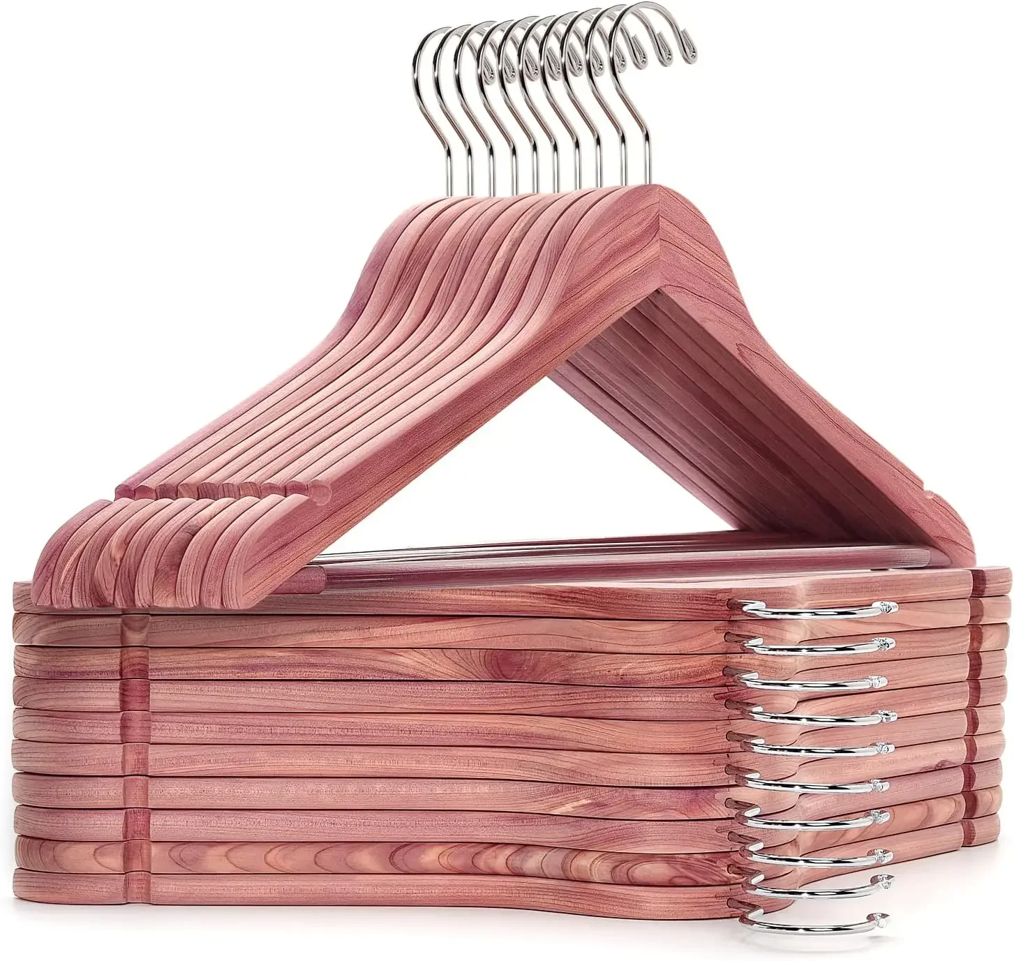 

Red Cedar Hangers 30 Pack, Smooth Finish Wood Coat Hangers for Suit Shirt, Aromatic Cedar Clothes Hangers with Swivel Hook