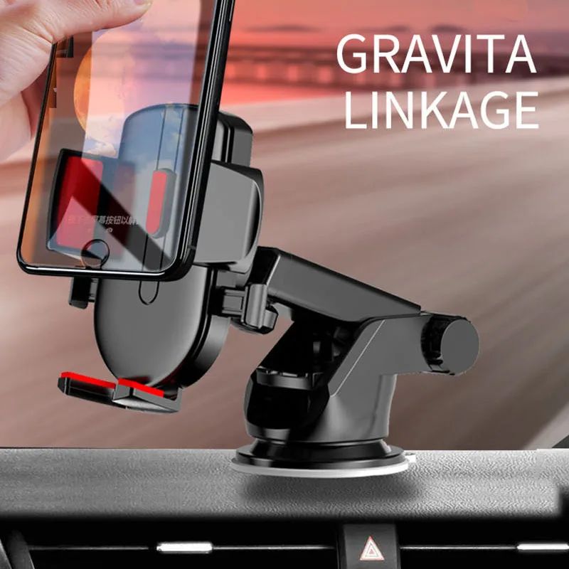 Retractable 360°Rotating Car Phone Holder Mount Stand GPS Telefon Mobile Cell Support For iPhone 13/12 Pro Xiaomi Huawei Samsung