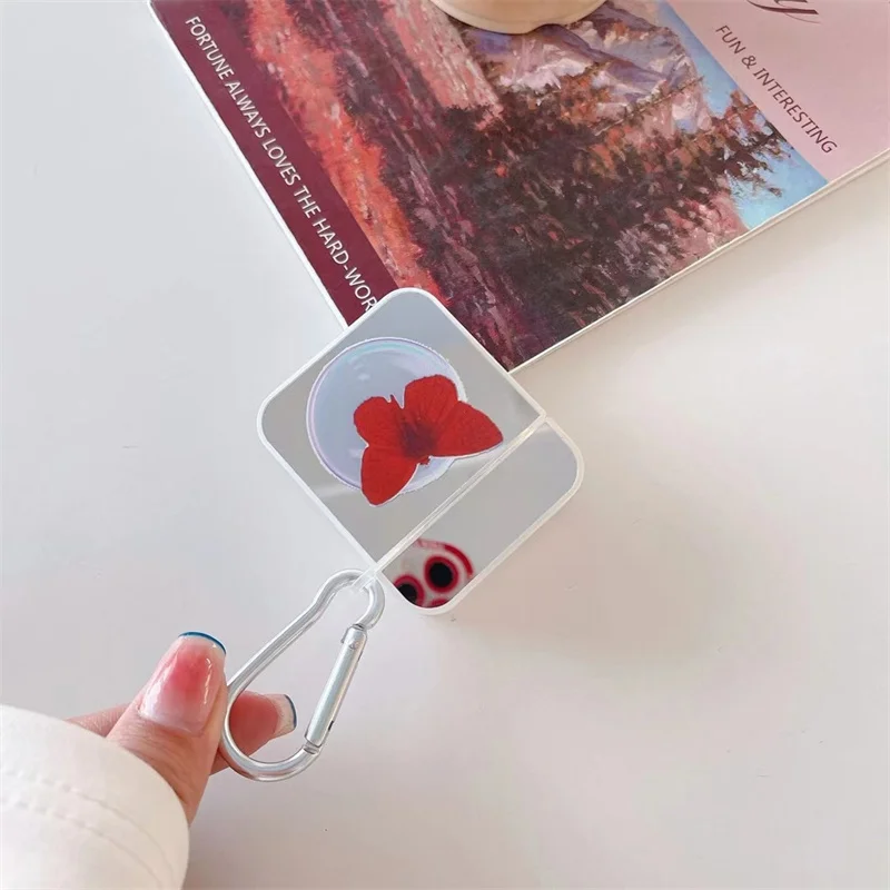 コインケース,ミラー付きイヤホン,美しい蝶,1 2 3,airpods pro用ケース,魅力的な充電ケース