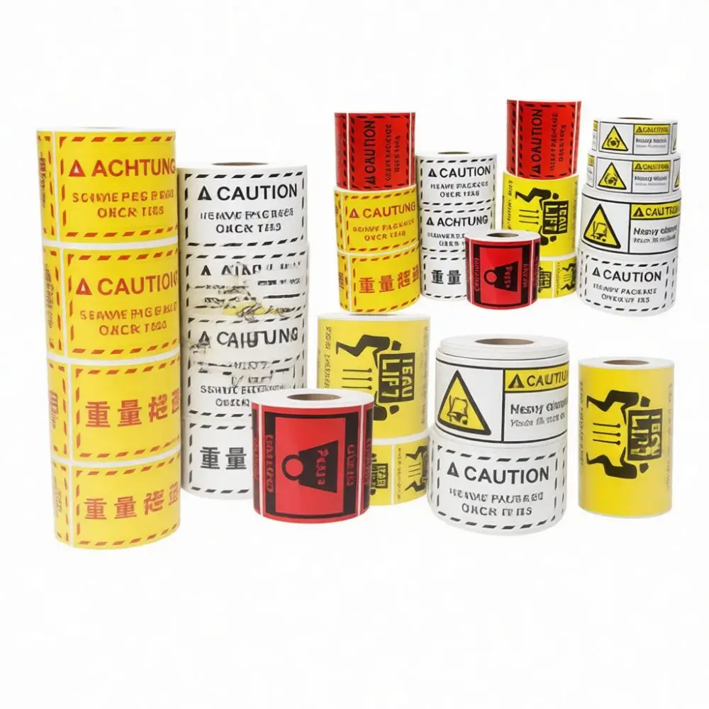 Universal Heavy Duty Caution Label Adhesive Stickers Shipping Logistics Warehouse Safety Transport Indicator Material