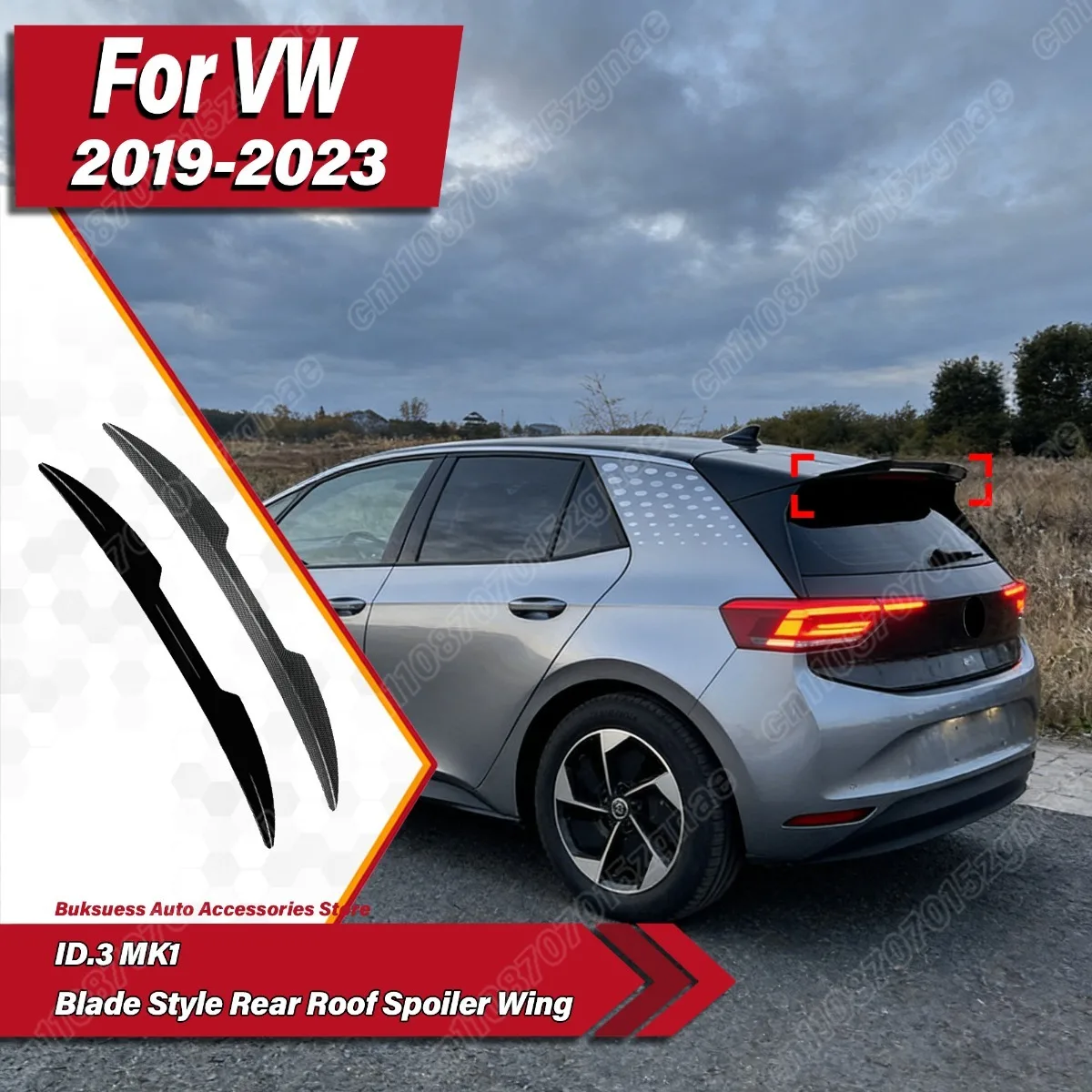 

Для VW ID.3 MK1 2019-2023: задний спойлер-крыло в стиле Blade, диффузор-сплиттер из ABS, комплект для модификации кузова