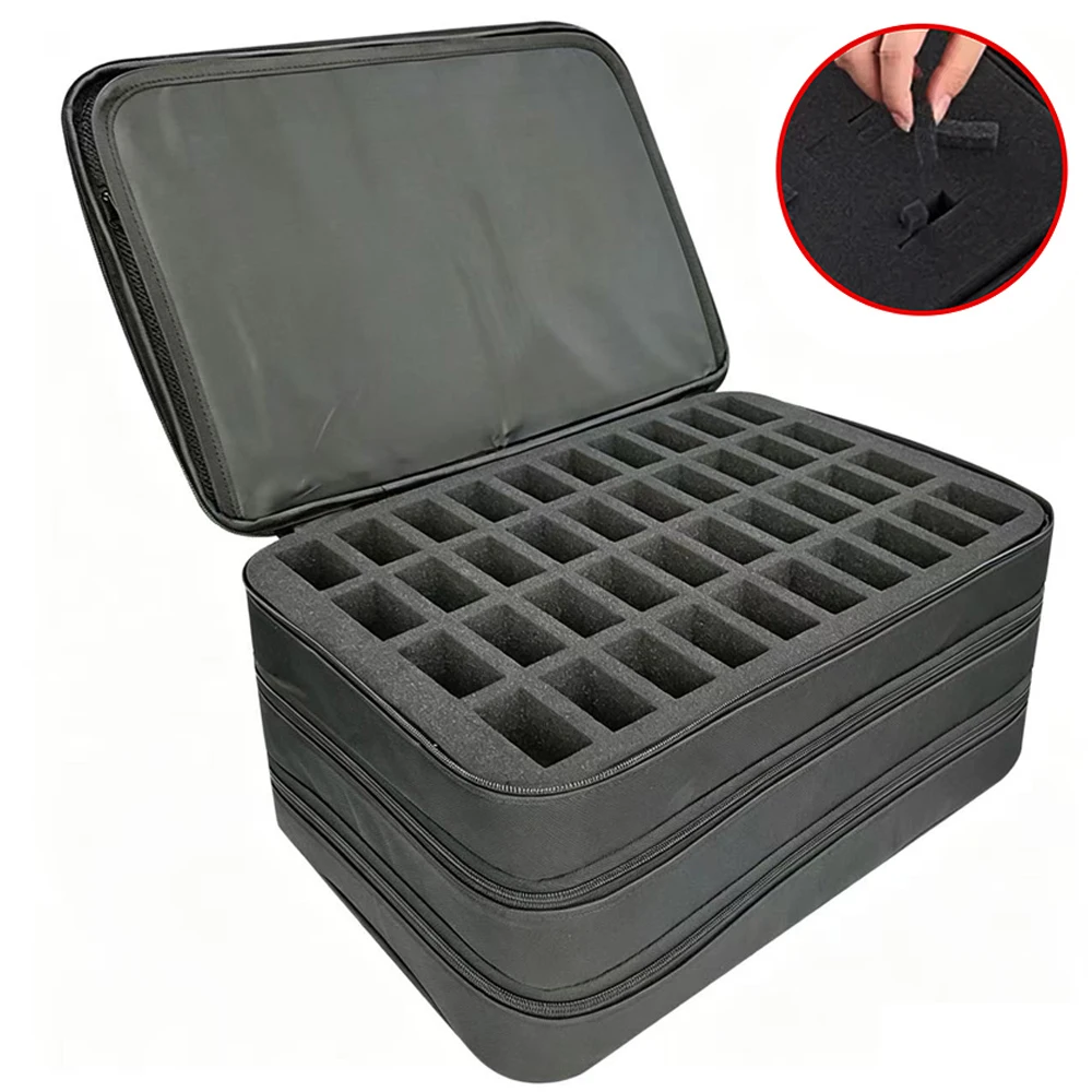 

Miniature Storage Carrying Case Storage Box120 Slot With DIY Impact-Absorbing Foam Trays For 40k, DND More Case Bag (Bag Only)