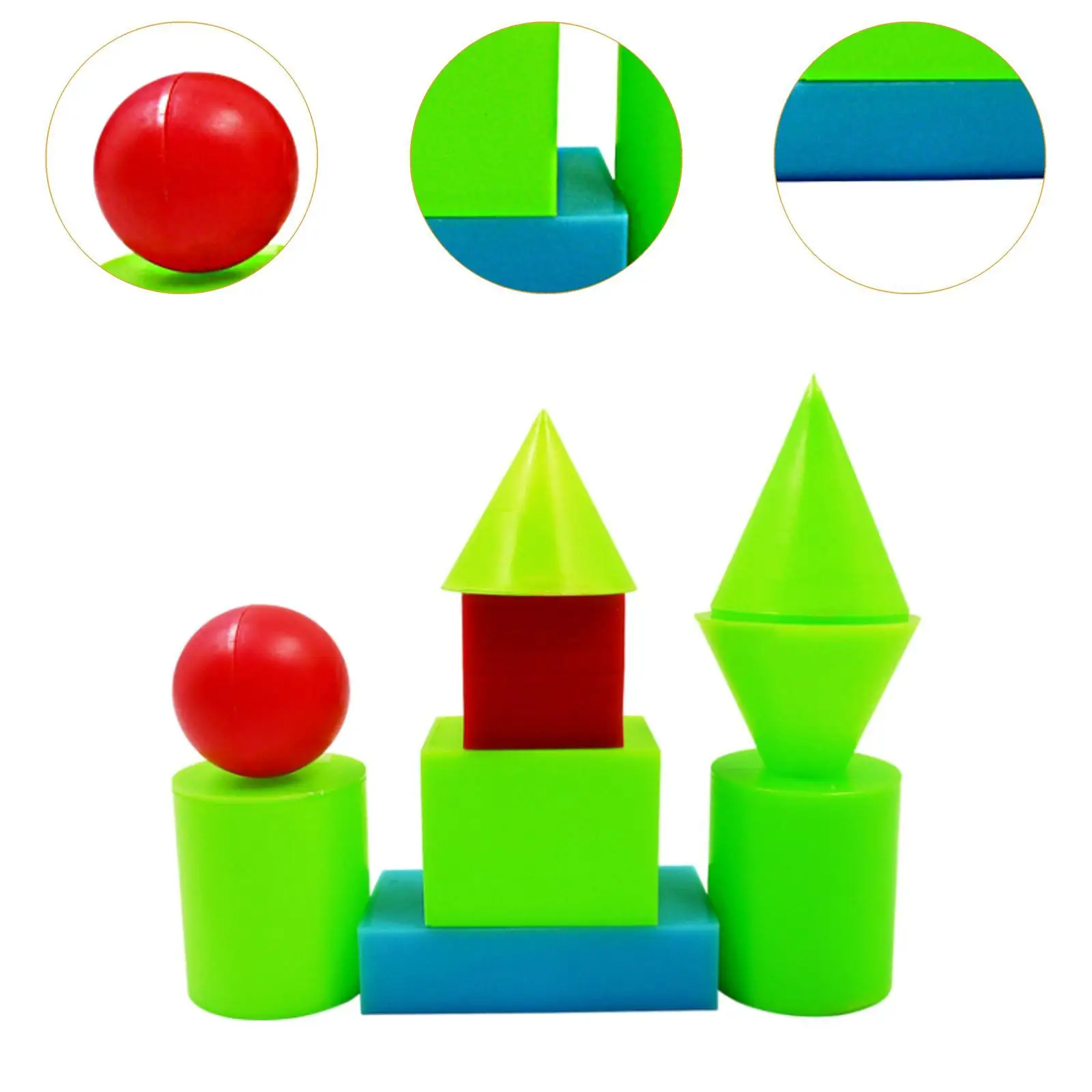 9Pcs 3D Shapes Geometric Set Math Toys Montessori Learning Toys Educational Toy Geometric Shape Model Set for Home Children Kids