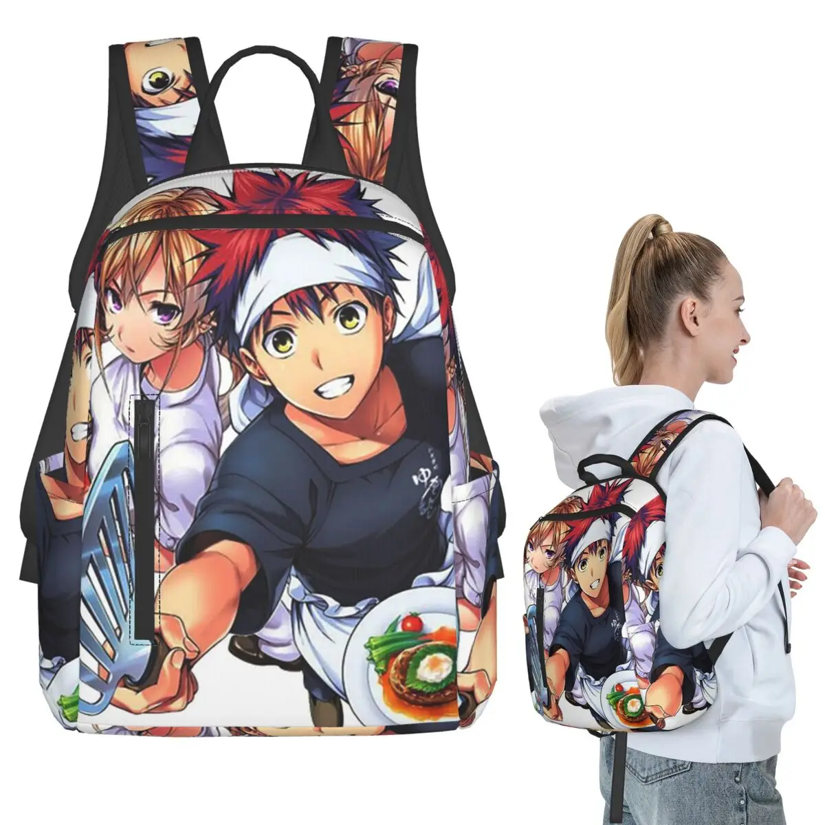 

Food Wars Shokugeki No Soma Anime Backpack Student BookBag Kids School Bag Computer Shoulder Bags Boys Girls