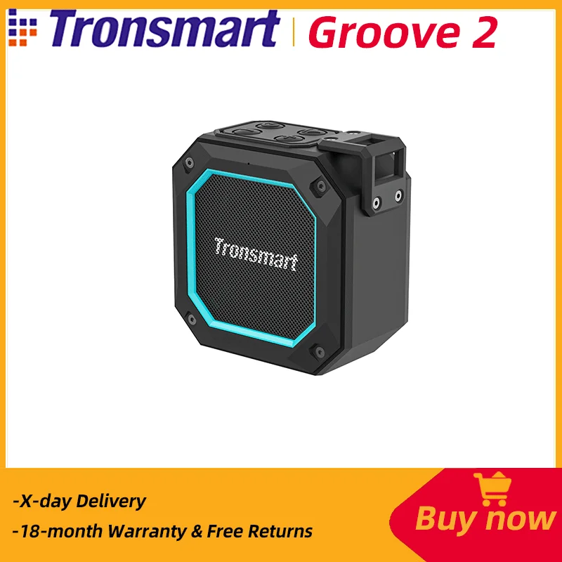 Tronsmart Groove 2 Speaker Bluetooth Speaker with True Wireless Stereo, Dual EQ Modes, IPX7 Waterproof, for Shower