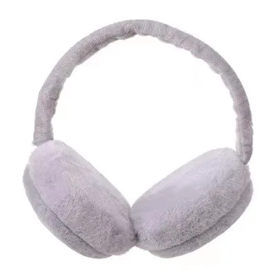 Folding hamburger earmuffs for men and women solid color winter cold-proof and anti-freeze plush ear retractable earmuffs