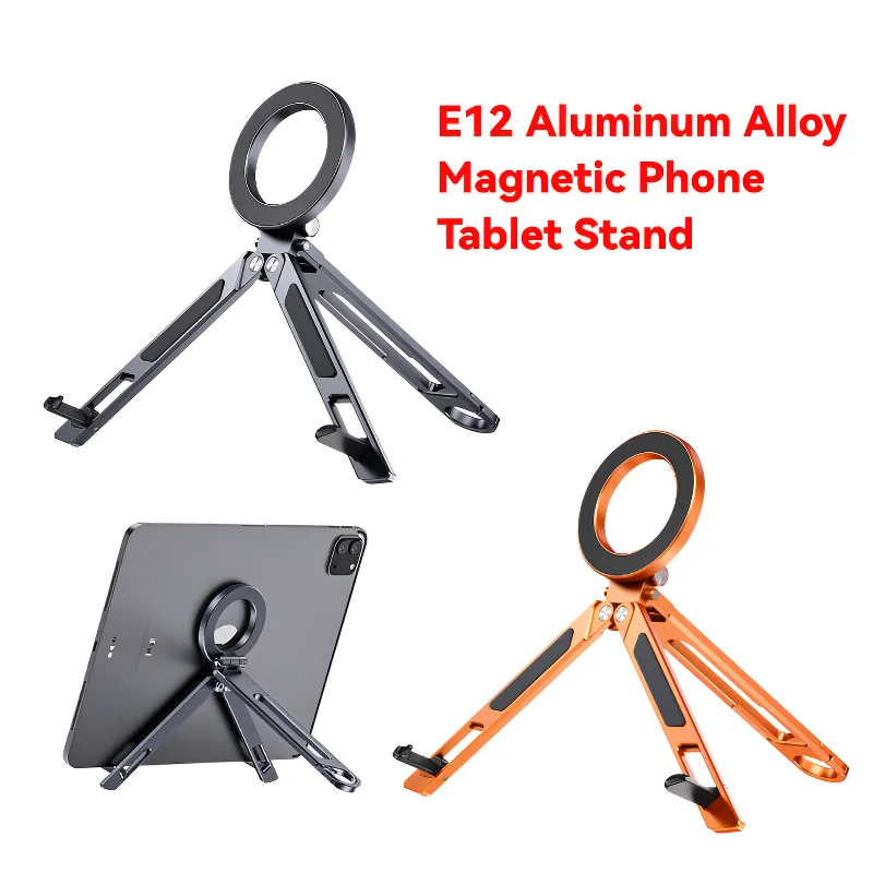 

Magnetic Phone Tablet Stand for Iphone Ipad Foldable Portable Aluminum Alloy Handheld Selfie Stick Tripod Support
