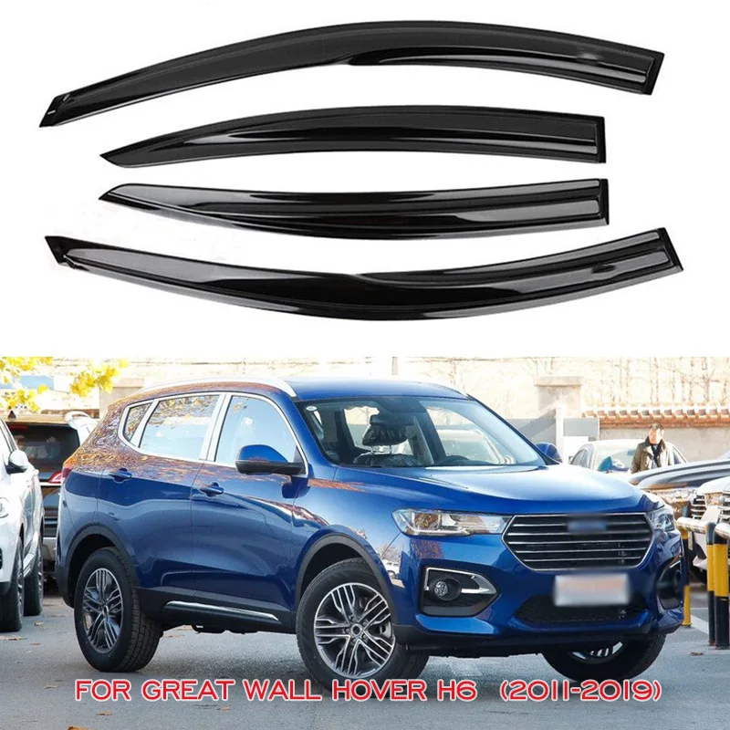 Awnings Shelters For Great Wall Hover H6 2011 - 2019 Window Visor Awning Shelter Rain Sun Smoke Guard Deflector Raincoat