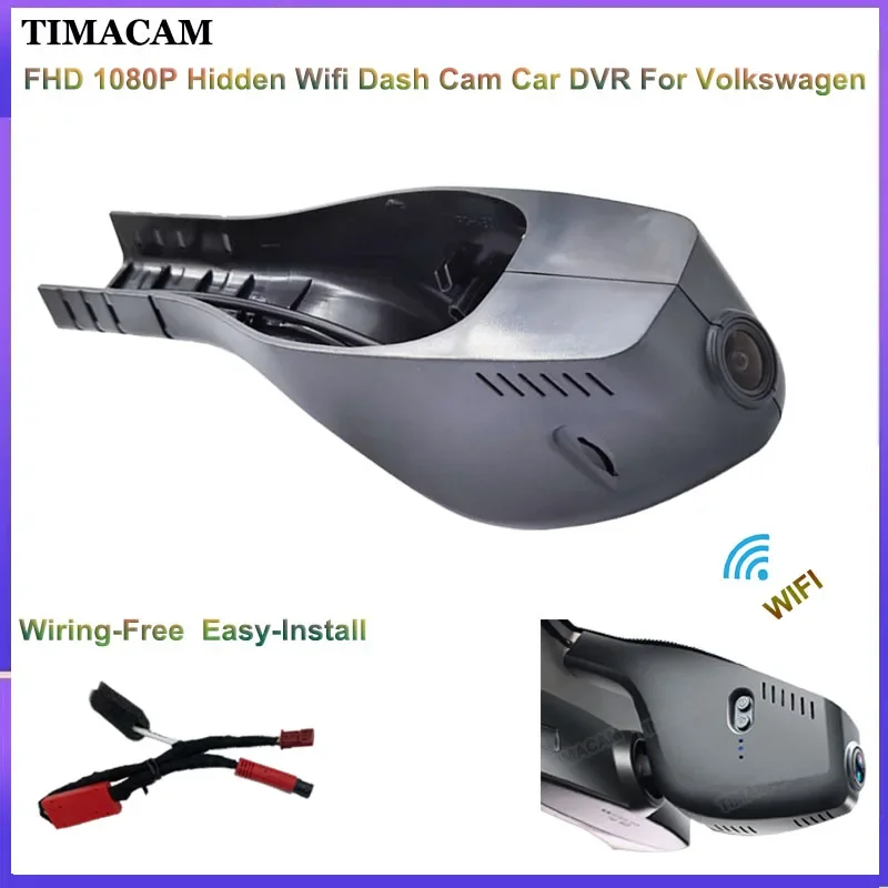 TIMACAM For Skoda Seat For Volkswagen VW Passat Golf Tiguan Tarek Atlas Polo Taigun Arteon Sharan T-Cross FHD Dash Cam Car DVR