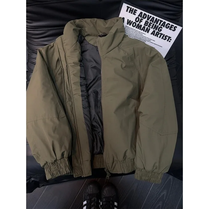 

Мужская хлопковая куртка Cleanfit в американском ретро-стиле, укороченная, утепленная, с воротником-стойкой, зимняя рабочая одежда, повседневная верхняя одежда