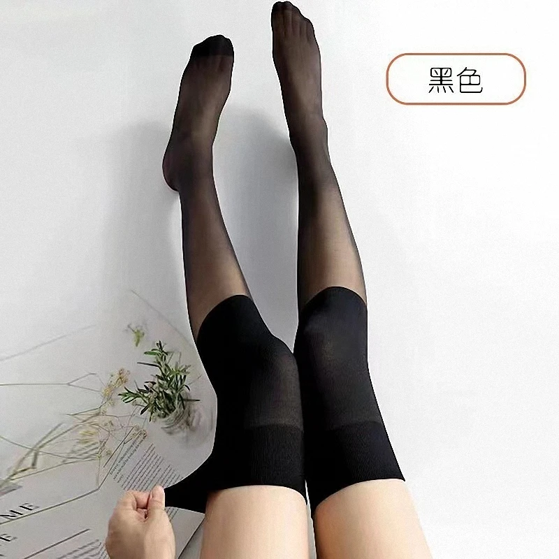 5/10 Pairs New Knee Pad Air Conditioning Casual Socks Women Silicone Non-slip Air Conditioning Knee Pads Thin Thigh Socks