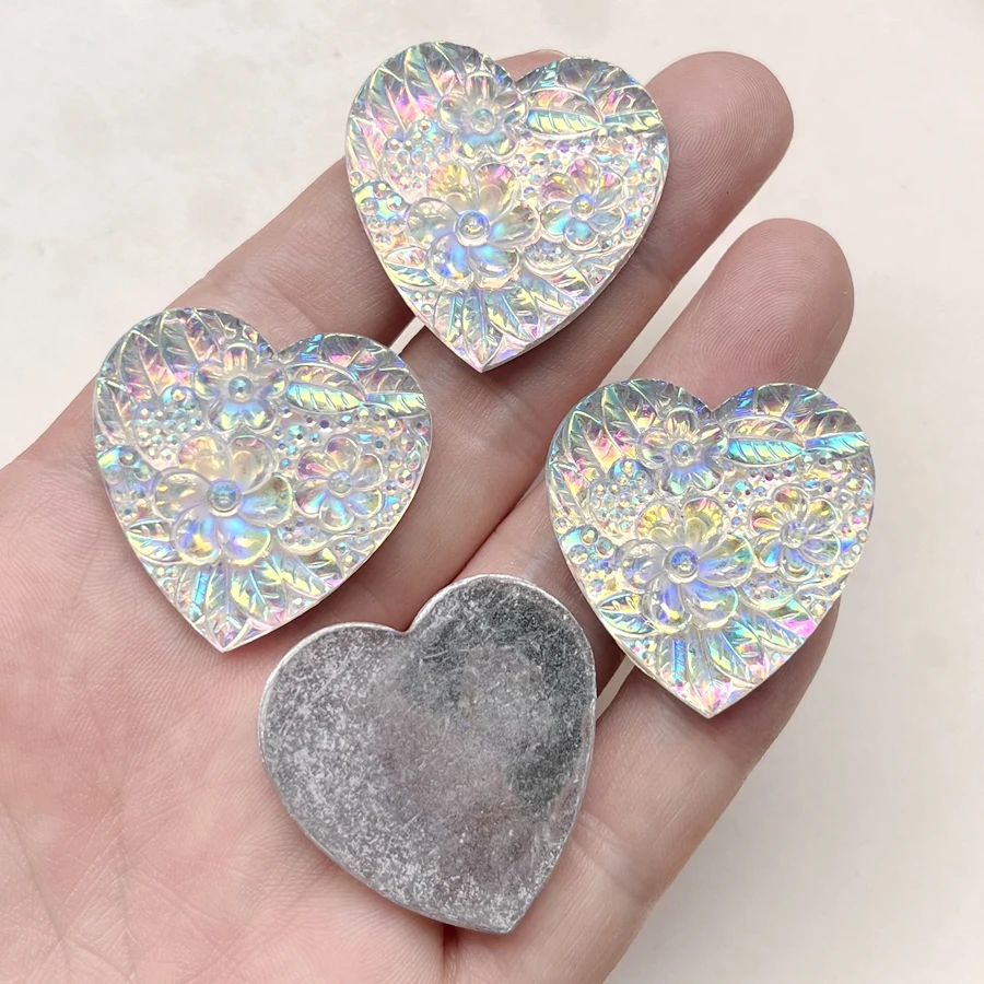 Super bright Pattern Heart AB color Resin Rhinestone Flat back diy Jewelry Gift Decoration Crystal scrapbook decoration10pcs/lot