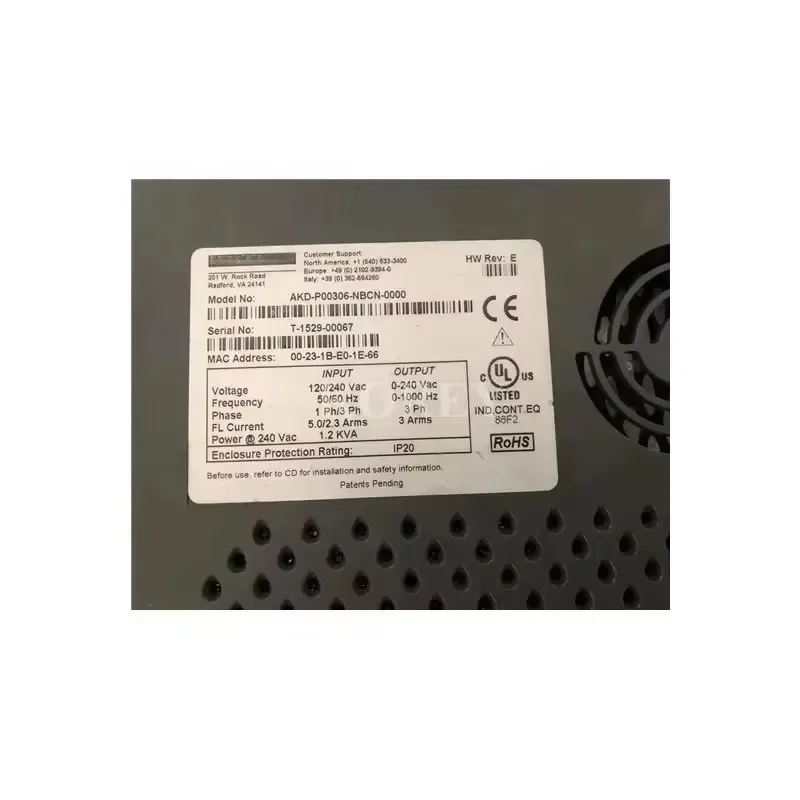 

Сервопривод Kollmorgen AKD-P0306-NBCN-0000 AKD-P00306-NBCC-E000