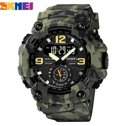 SKMEI 1637 Military Watch for Men LED Display Waterproof Quartz Wristwatch Mens Sport Digital Shockproof Clock Montre Homme 1965