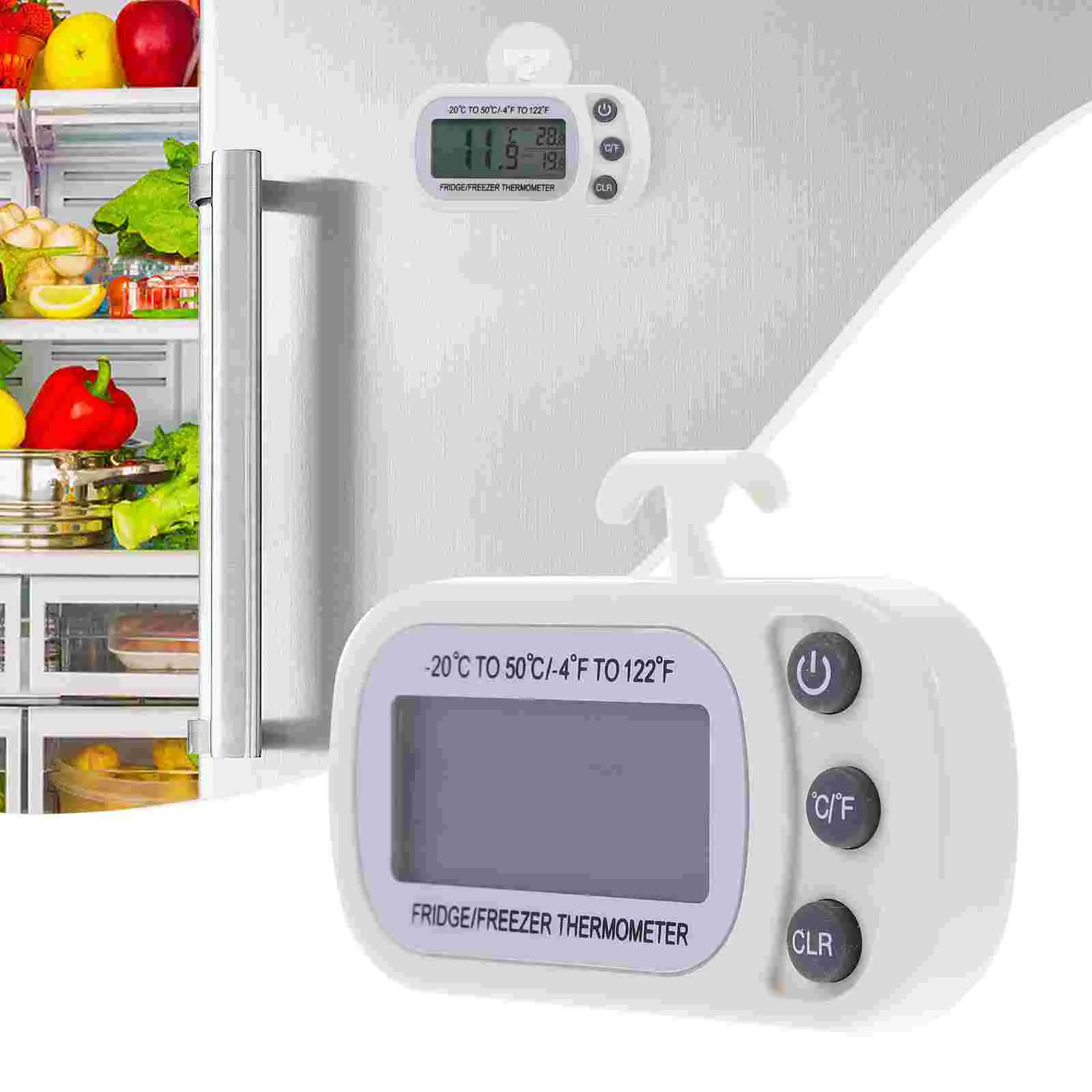 

2 Pcs Refrigerator Thermometer Digital Temperature Fridge Water Proof with LCD Abs Waterproof Home Portable