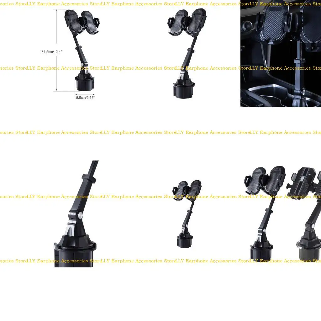 

462E Двойной держатель телефона для автомобильной чашки для горы эластично