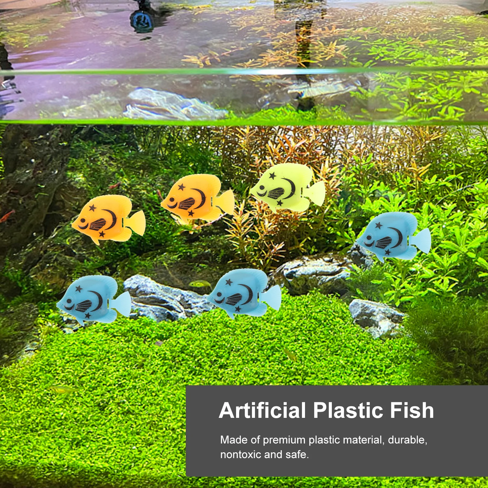 

10Pcs Artificial Plastic Fish Simulation Floating Aquarium Decoration Realistic Plastic Fish Tank Ornament Aquarium Decoration