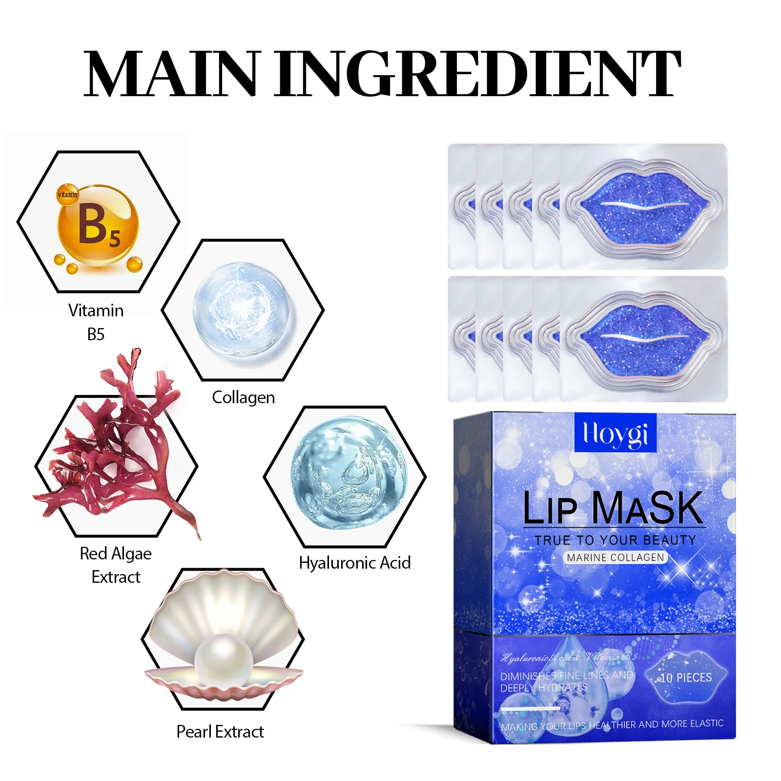 

Hoygi Marine Collagen Lip Mask Winter Moisturizing And Hydrating AntiFreeze Cracking Fade Lip Lines Easy Absorption Lip
