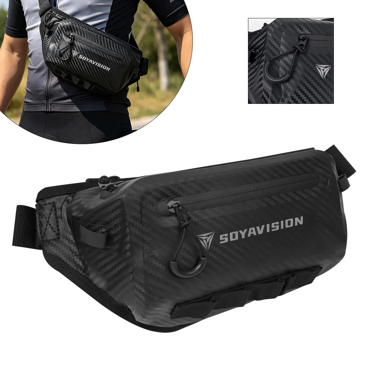 Men Waist Fanny Pack Belt Bag Running Waterproof Multi-purpose Riding Cycling Travel Sports Male Sling Chest Bum Hip Bags