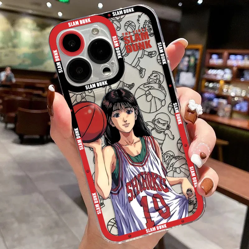 Slam Shohoku Dunk Phone Case For iPhone 16 15 14 13 12 11 Mini Pro Max X XR XSMax 7 8 Plus SE20 Transparent Cover image 4