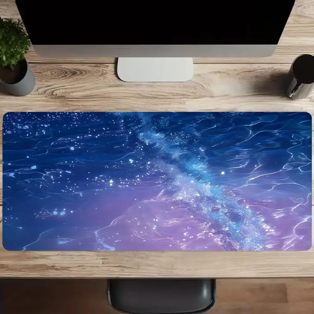 Ocean Waves Extra Large Desk Mouse Pad Locked Edge Shock Absorption Keyboard Mat for Desktop Setup Gaming Desk Mat Anti-slip