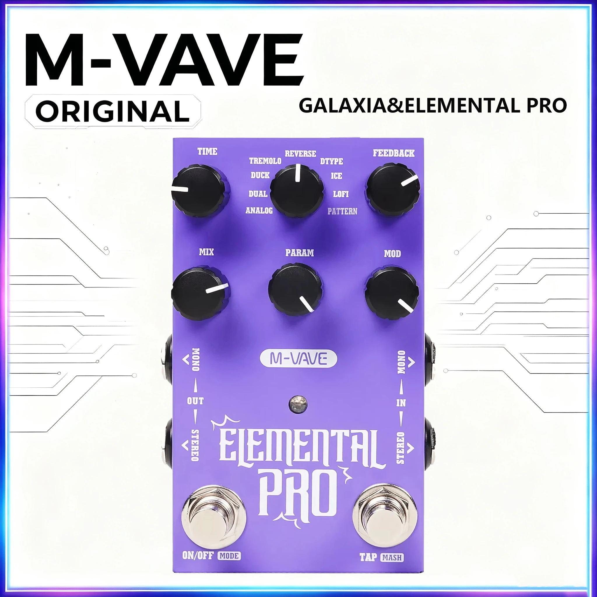 m-vave-galaxia-stereo-reverb-elemental-pro-delay-guitar-pedal-set-9-reverb-9-delay-digital-mini-effects-pedal-for-guitar-bass
