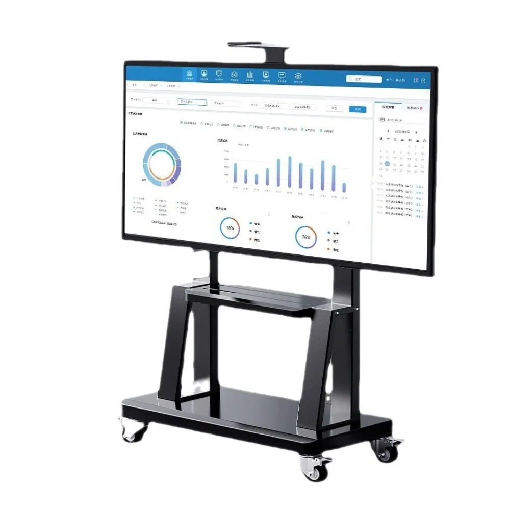 The movable floor mounted TV stand is suitable for 99% 657585 inch rotating carts