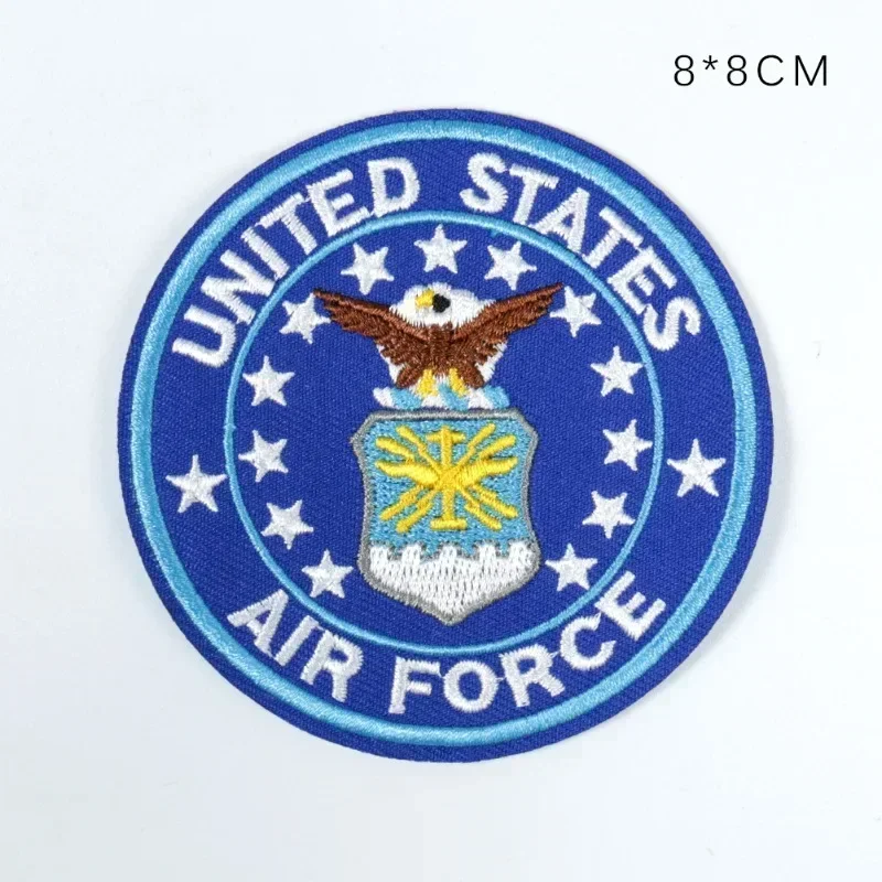 US Air Force Badge Embroidered Patch Aircraft Wings Eagle Rank Stikers Glue-Backed Clothing Shoes Hats Decorations