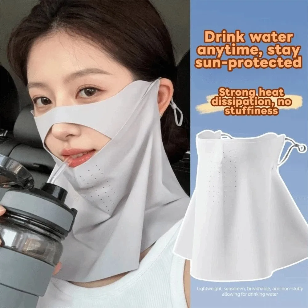 Thin Cabin-style Face Shield Breathable Neck Protection Neck-protecting Sunshade UV-proof Material Can Drink Water