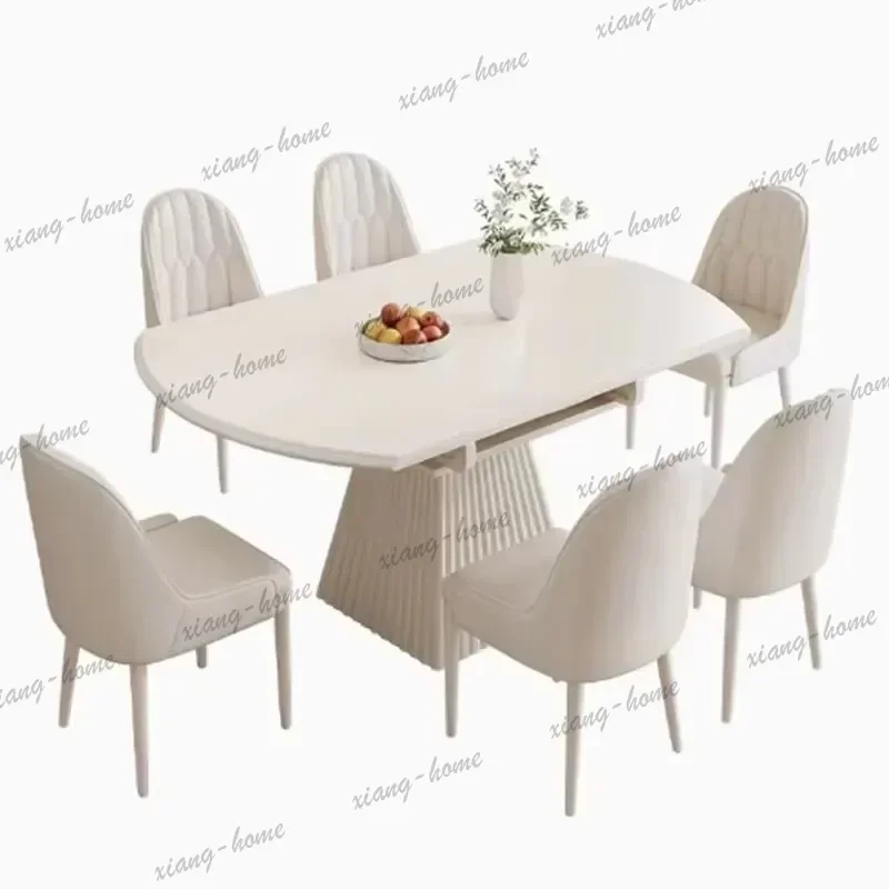 Italian Foldable Dining Table Individual Nordic Modern Kitchen Dining Table Extendable White Tavolo