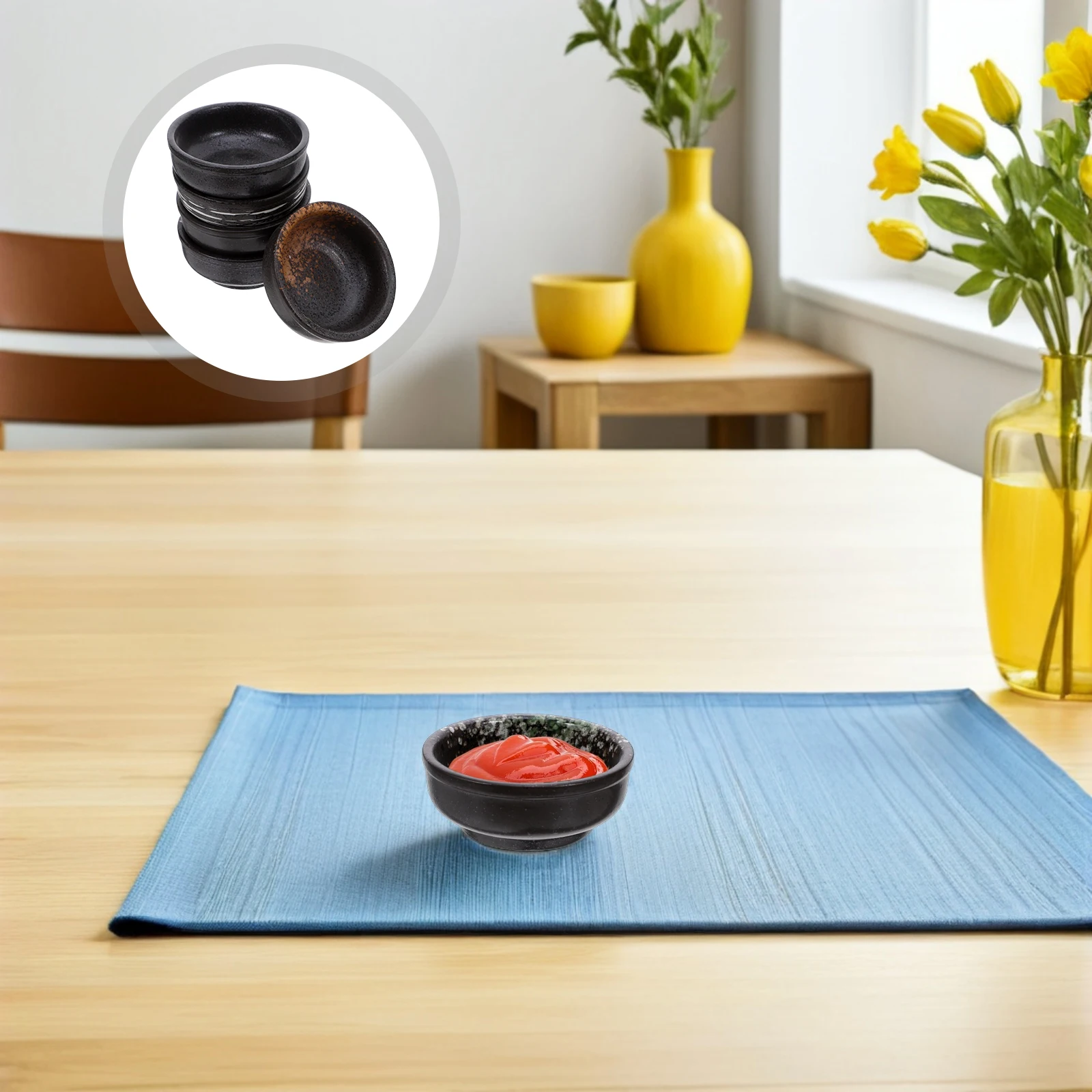

5Pcs Porcelain Japanese Ceramic Dipping Sauce Bowls Small Soy Sauce Plates Mini Appetizer Dishes Condiment Bowls for Sushi