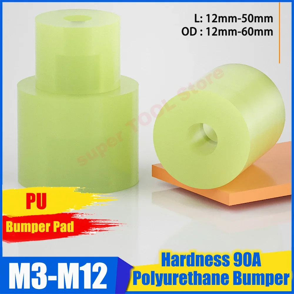 M3-M12 Hardness 90A Polyurethane Buffer Pad Counterbore Hole Ring Sleeve PU Urethane Anti-Collision Wear Resistant Block