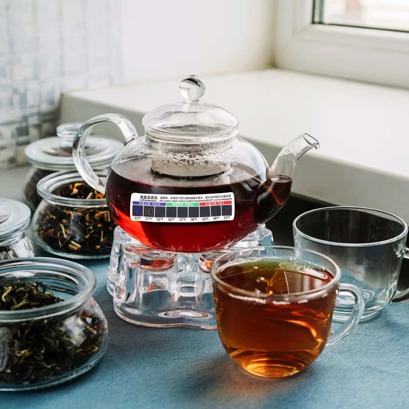 

10Pcs Physiological Saline Water Temperature Sticker Adhesive Thermometer Strip for Bottle Nasal Washing Body Temperature Gauge