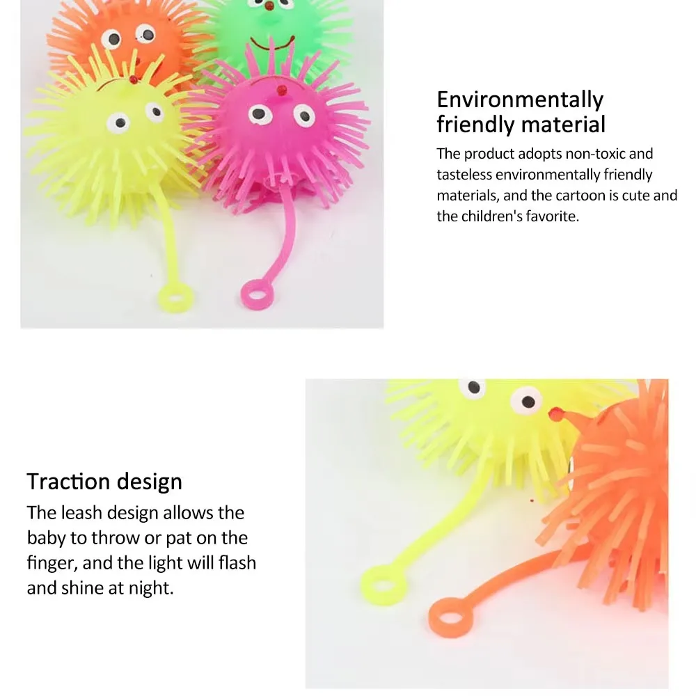 Kids Glowing Hair Ball Toy Child Soft Rubber Fur Ball Elasticity Fun Toys Children Squeeze Anti Stress Toys Random Color