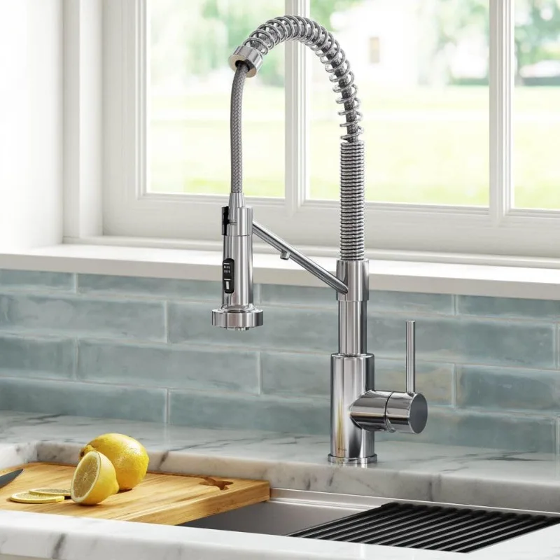 Bolden 2-in-1 Commercial Style Pull-Down Single Handle Water Kitchen Faucet for Water Filtration System in Chrome,