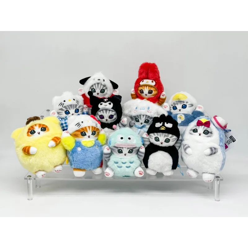 Mofusands Sanrio Characters Bag Stuffed Plush Pendants Cat Cosplay Keychains Kuromi Cinnamoroll Collect Decoration