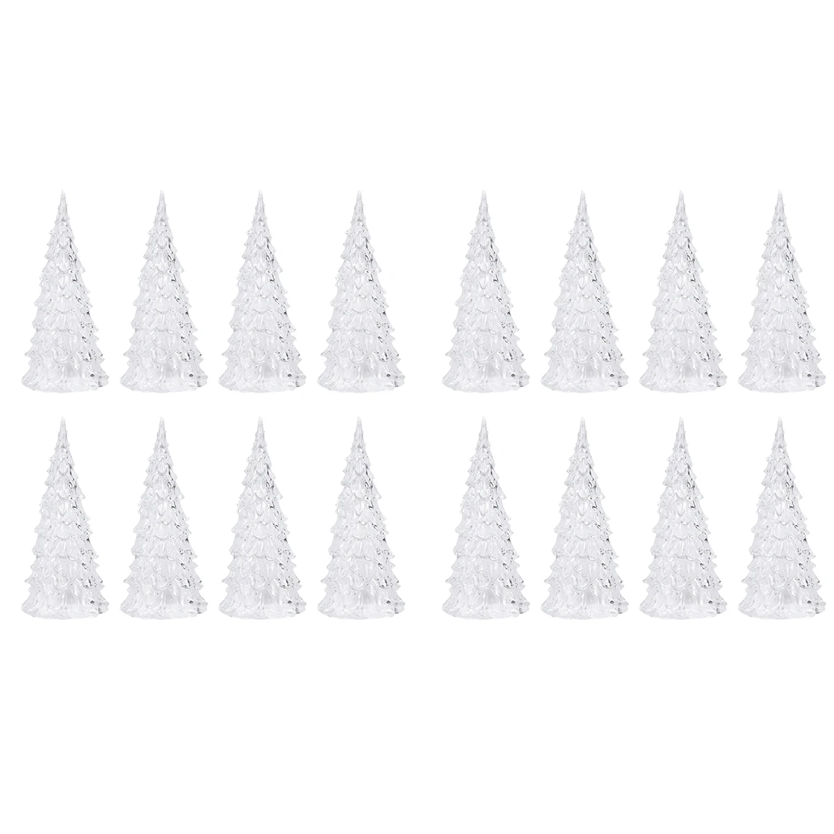 

12 pcs Mini Crystal Christmas Tree Color Changing LED Tabletop Decor Acrylic Material Festive Night Light Holiday