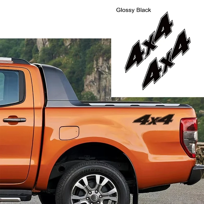 Car Sticker 2Pcs Door Side Decal Pickup Rear Door Decoration 4x4 Vinyl Membrane Cover PVC Waterproof and Sunscreen 15cm
