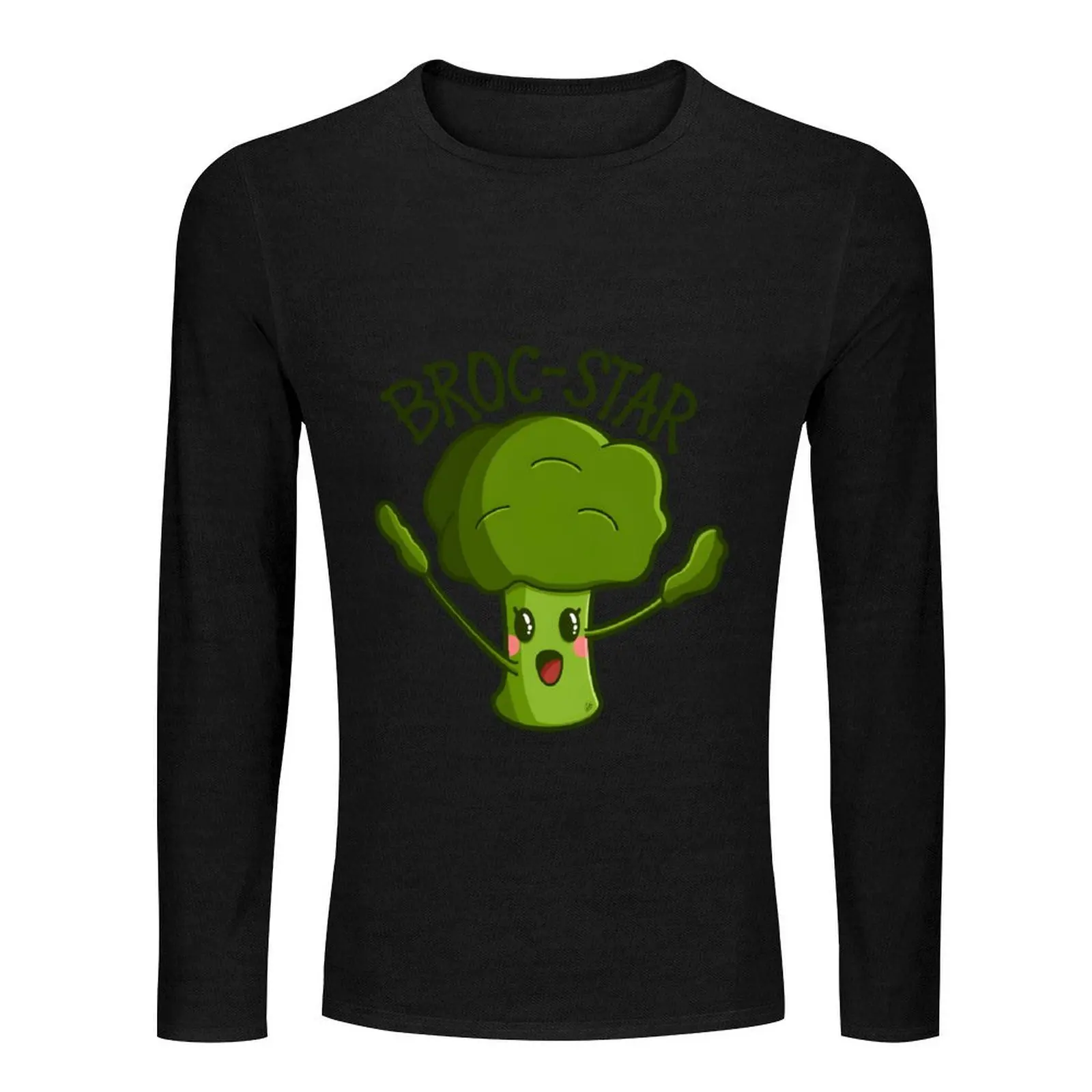 Broc-Star Rock Star Broccoli Long T-Shirt Tee shirt graphic t shirts Blouse tops designer t shirt men