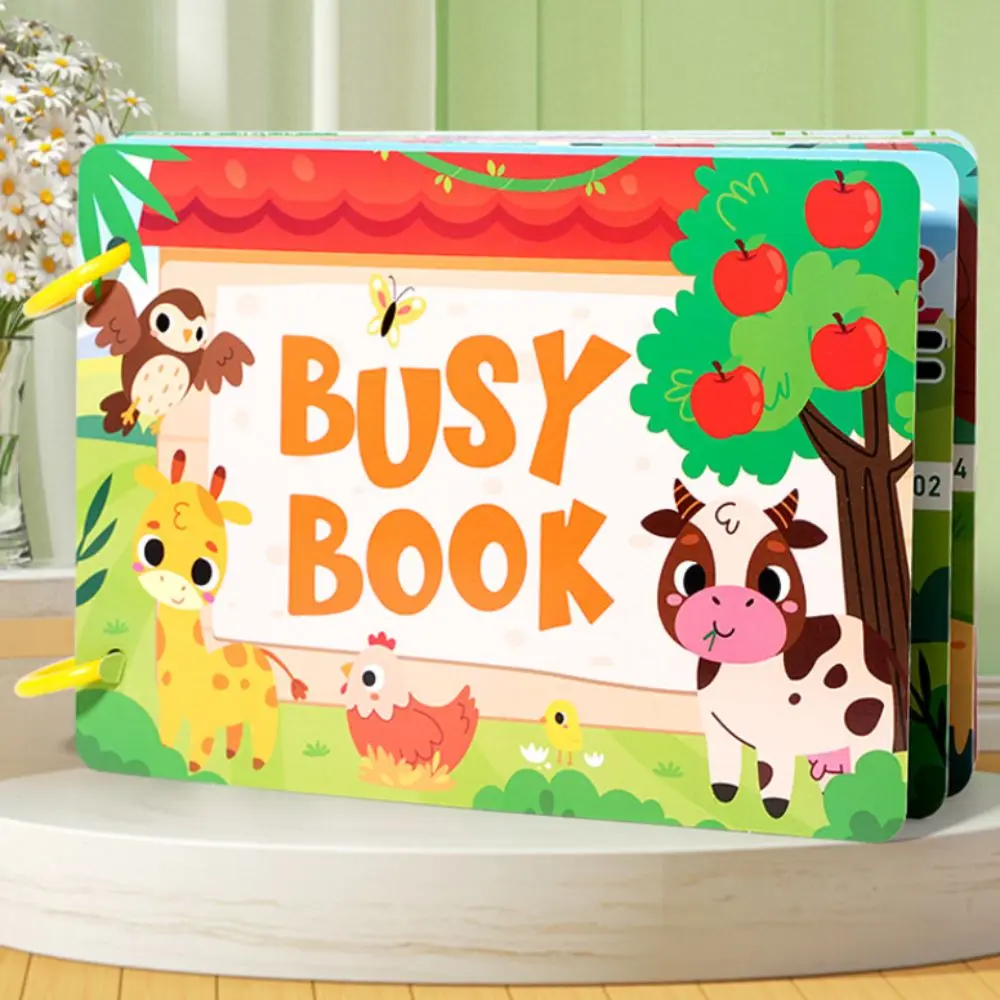 Handmade Montessori Quiet Busy Book Paper Cartoon Quiet Stickers Book Hand Ledger Repeated Pasting DIY Busy Book Toddlers