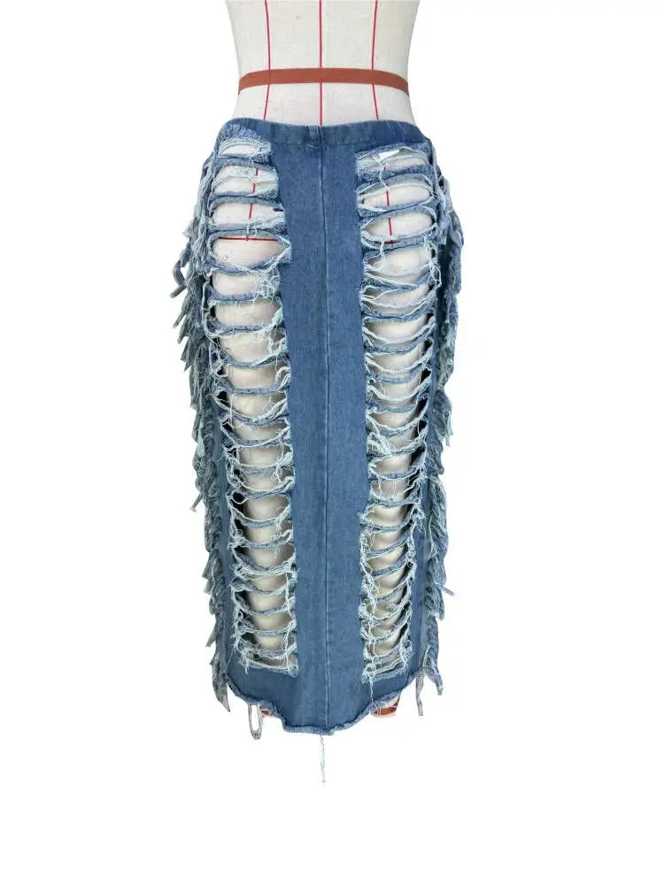 Jupe Maxi à Poches Cargo pour Femme, Streetwear Y2K Sexy, Vêtements d'Été de Styliste, Taille Haute, Crayon, Courte, Denim, 2024