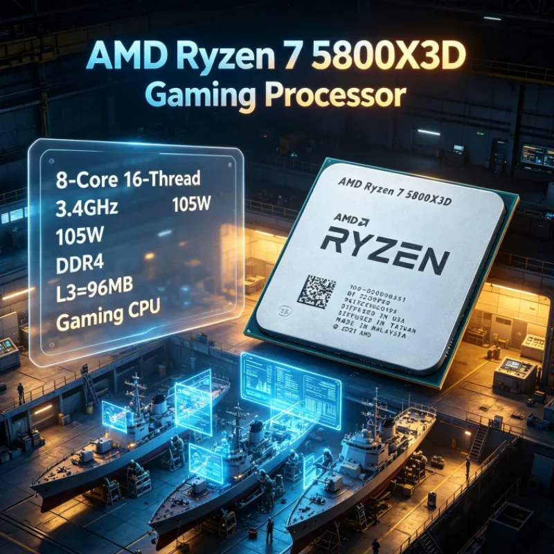 AMD R7 5800X3D 96 MB CPU Processor Gaming Processor Ryzen 7 105W 3.4 GHz DDR4 8-Core 16-Thread 7nm for Office