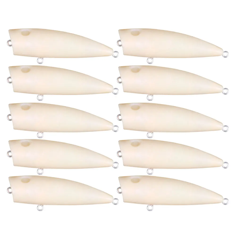 10 Stück 7cm 6,8g Knochenweiße Popper-Köderrohlinge, unlackiert, DIY Topwater Hardbait-Körper, Oberflächen-Splash-Popper für Barsch & Barschlinge