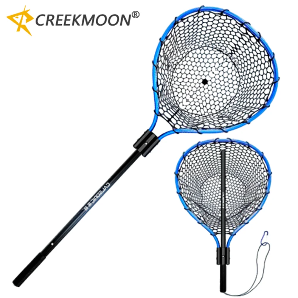Rede de silicone portátil para pesca marítima, Dip Net, Folding Lure Nets, Ultra Light, Big Fish Casting, Long Hand, Silicone Mesh Tools