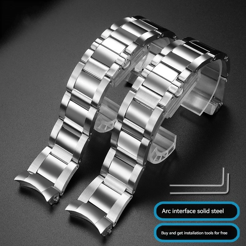 23MM Curved End High Quality Watch Chain For Blancpain Fifty Fathoms 5000 5015 Series Stainless Steel Strap Men Solid Watchband